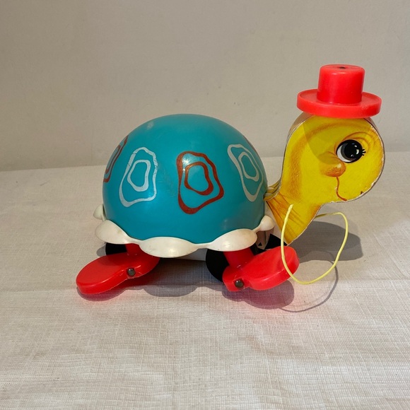 Vintage Fisher Price Tip Toe Turtle #773 Pull Toy - Picture 3 of 8